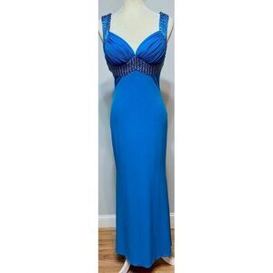 Y2K Cache Babydoll Prom Dress‎ Sz 6 Vintage 90s Crystal Beaded Gown Millennium